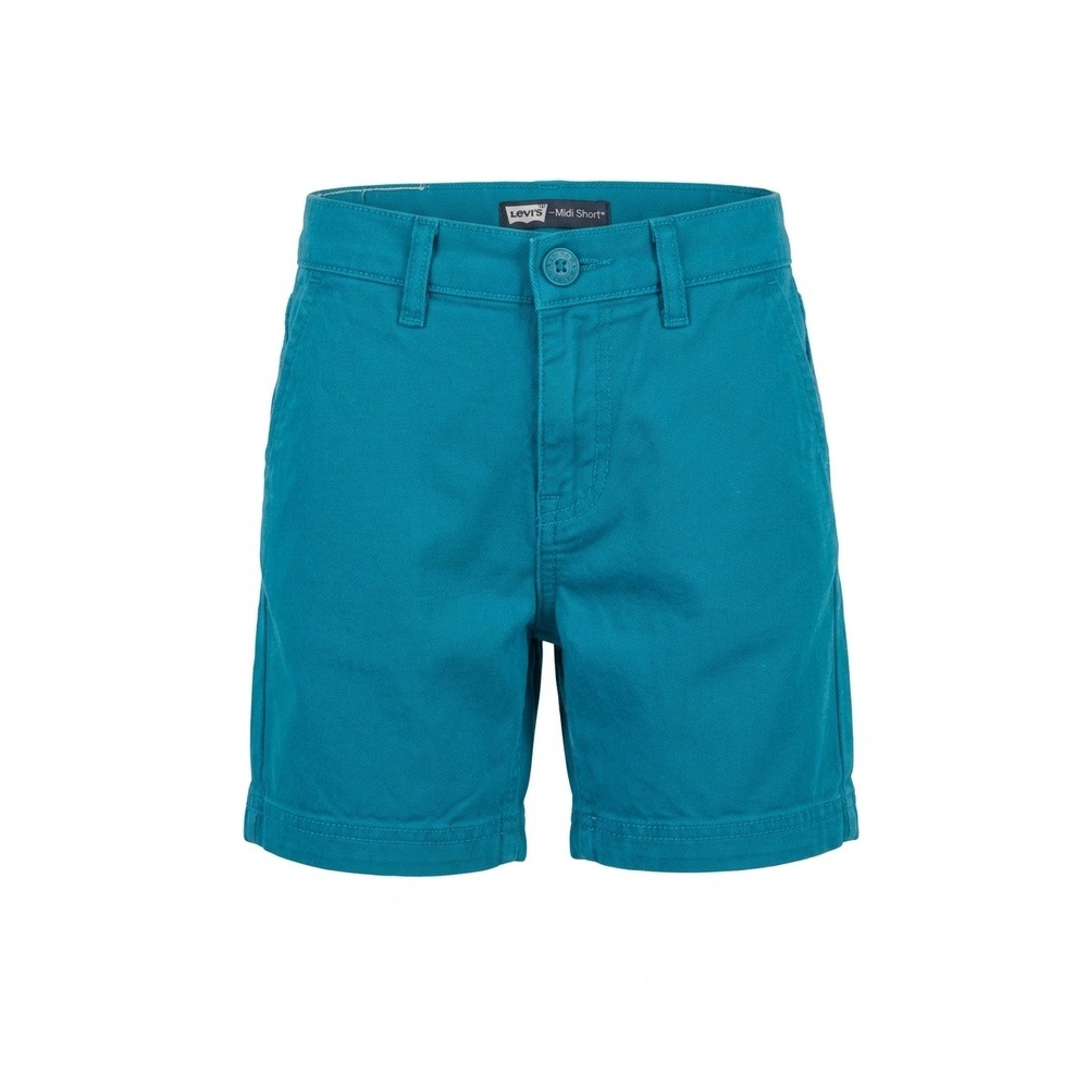 Levis Kids Midi Shorts Teal Blue Twill Chino Adjustable Waist 6X REG